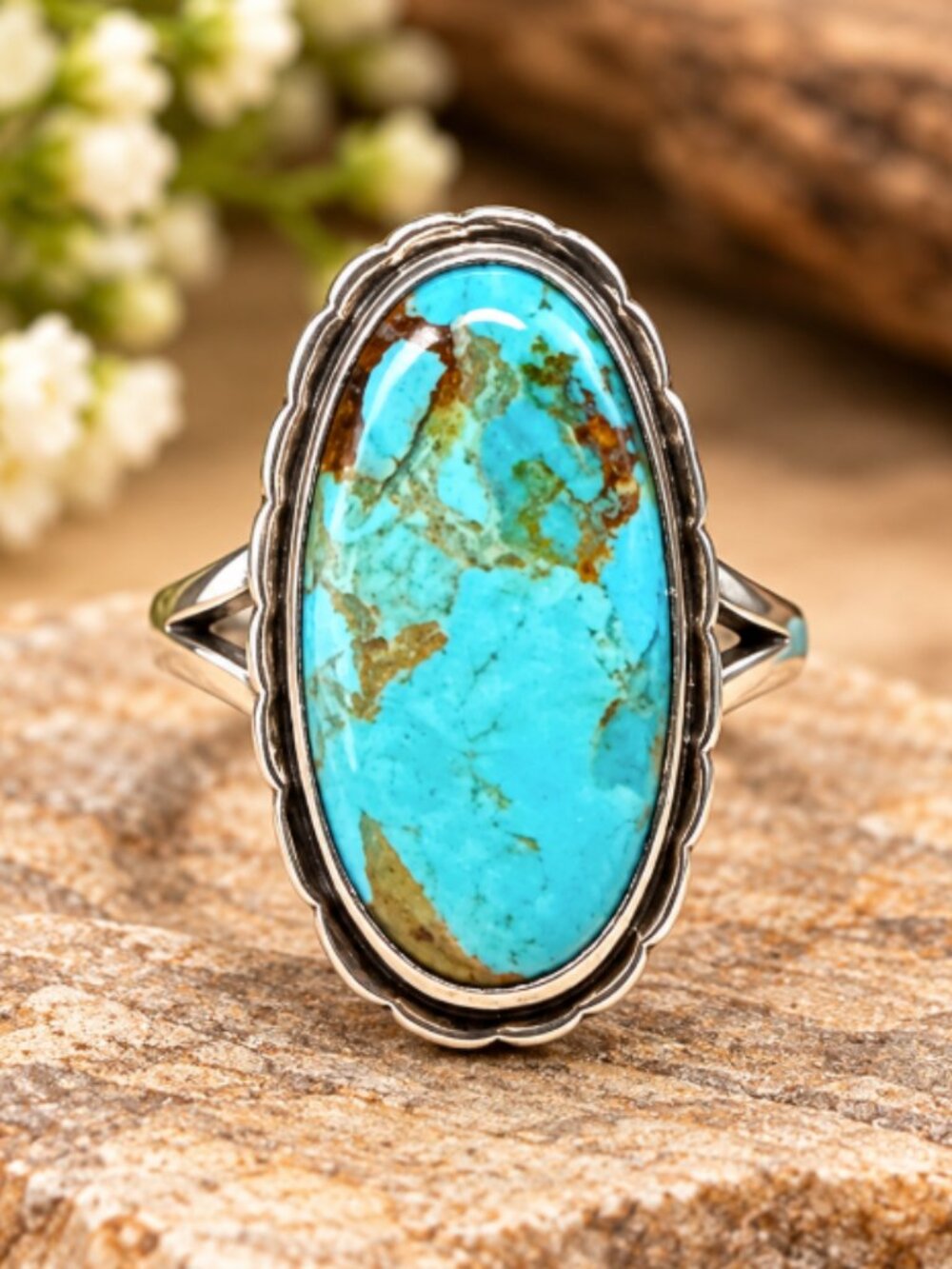 Sterling Silver Oval Turquoise ring